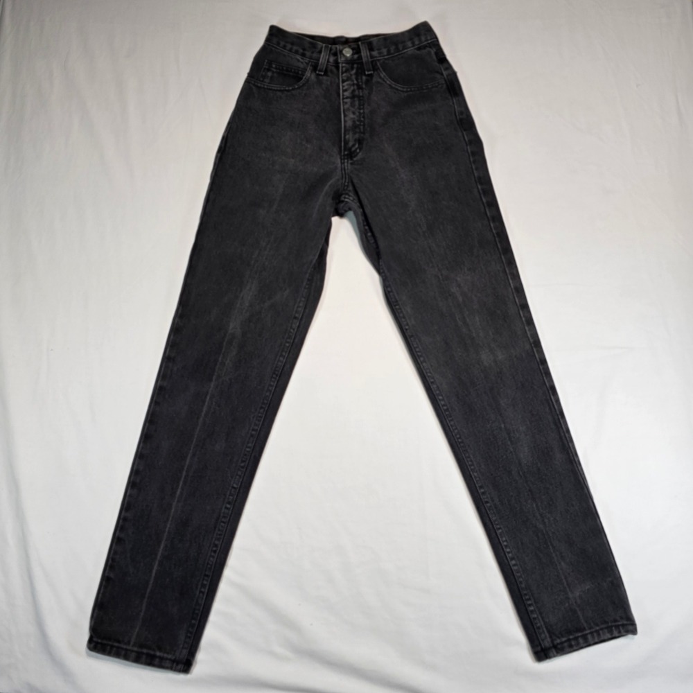 Vtg Guess Georges Marciano High Waisted Slim Jeans Black Made in USA 39050 26